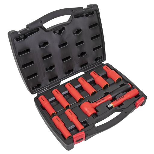 Sealey Premier Insulated Socket Set 1/2" Sq Drive 10 Piece - VDE Approved