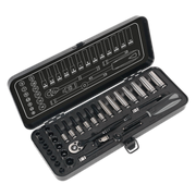 Sealey Premier Black Socket Set 1/4" Drive 32 Piece with Ratchet