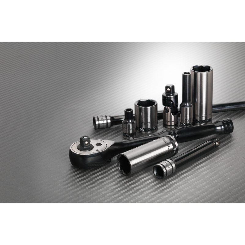 Sealey Premier Black Socket Set 1/4" Drive 32 Piece with Ratchet