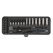 Sealey Premier Black Socket Set 1/4" Drive 32 Piece with Ratchet