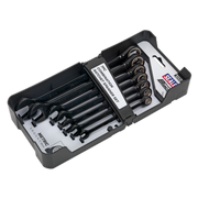 Sealey Premier Black Ratchet Spanner Set 7 Piece 8-19mm