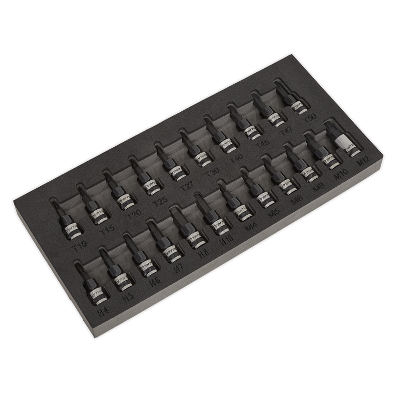 Sealey Premier Black Socket Bit Set 22 Piece 3/8" Drive AK7985