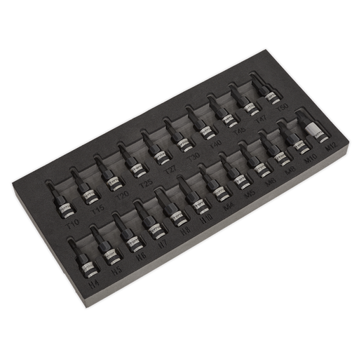 Sealey Premier Black Socket Bit Set 22 Piece 3/8" Drive AK7985