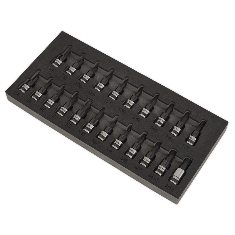 Sealey Premier Black Socket Bit Set 22 Piece 3/8" Drive AK7985
