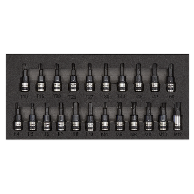 Sealey Premier Black Socket Bit Set 22 Piece 3/8" Drive AK7985