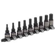 Sealey Premier Black Hex Key Socket Bit Set 3/8" Drive 9 Piece