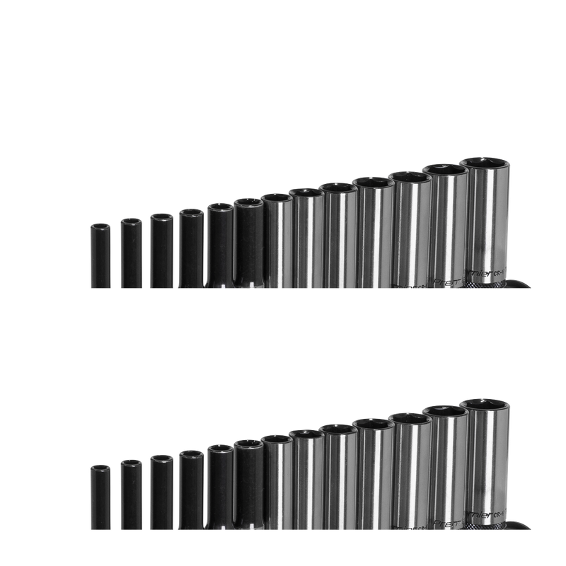 Sealey Premier Black Deep Socket Set 1/4"Sq Drive 13 Piece