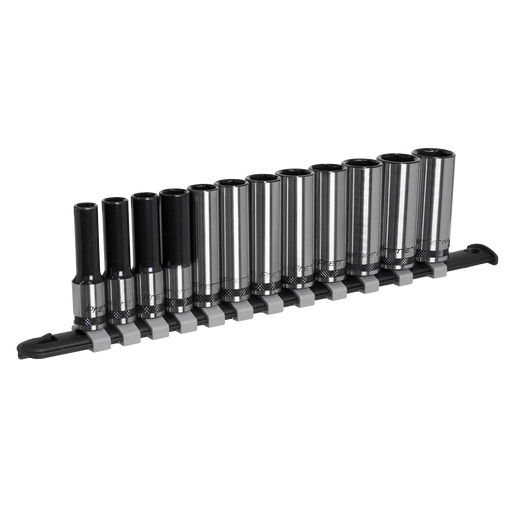 Sealey Premier Black Socket Set 3/8" Drive 12 Piece - Deep & Metric