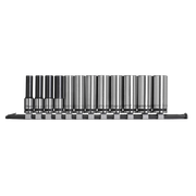 Sealey Premier Black Socket Set 3/8" Drive 12 Piece - Deep & Metric