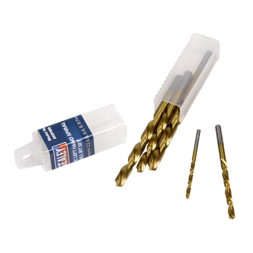 Sealey Left-Hand Spiral Drill Bit Set 5 Piece Ø3.2-8.7mm