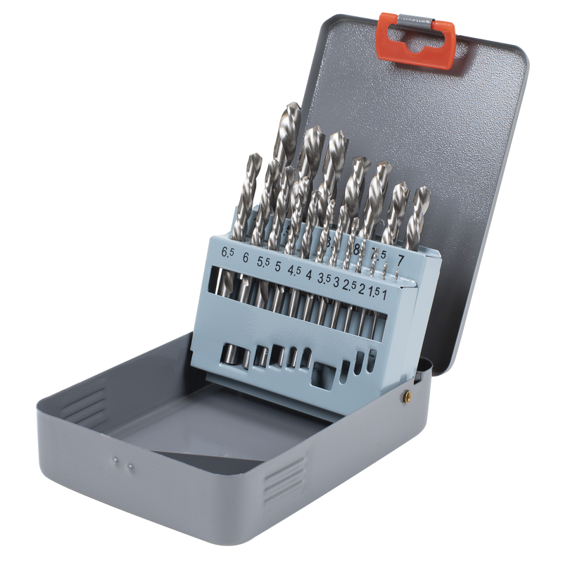 Sealey Left-Hand Spiral Drill Bit Set 19 Piece AK8190 1-10mm