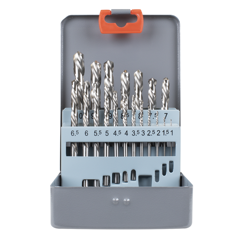 Sealey Left-Hand Spiral Drill Bit Set 19 Piece AK8190 1-10mm