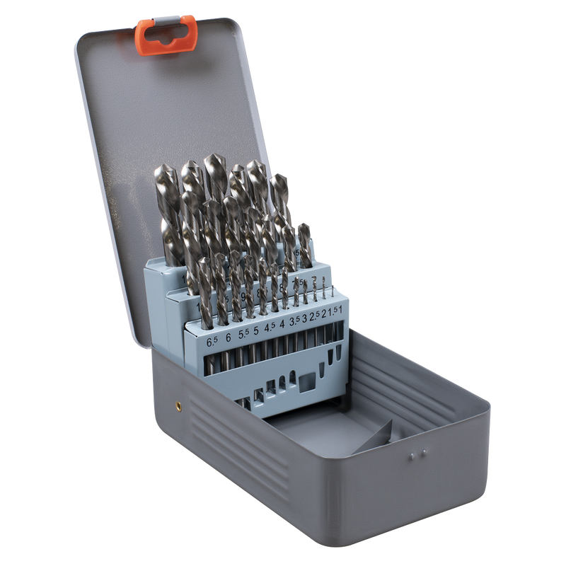Sealey Left-Hand Spiral Drill Bit Set 25 Piece - Sizes Ø1-13mm
