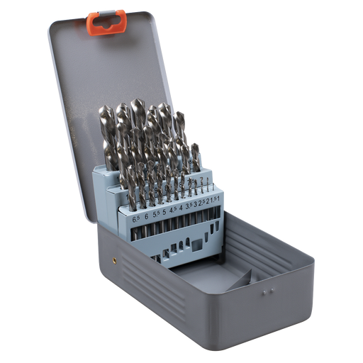 Sealey Left-Hand Spiral Drill Bit Set 25 Piece - Sizes Ø1-13mm