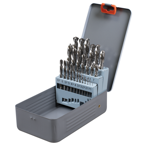 Sealey Left-Hand Spiral Drill Bit Set 25 Piece - Sizes Ø1-13mm