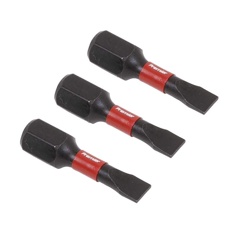 Sealey Premier Slotted Impact Power Tool Bits 25mm 3 Piece