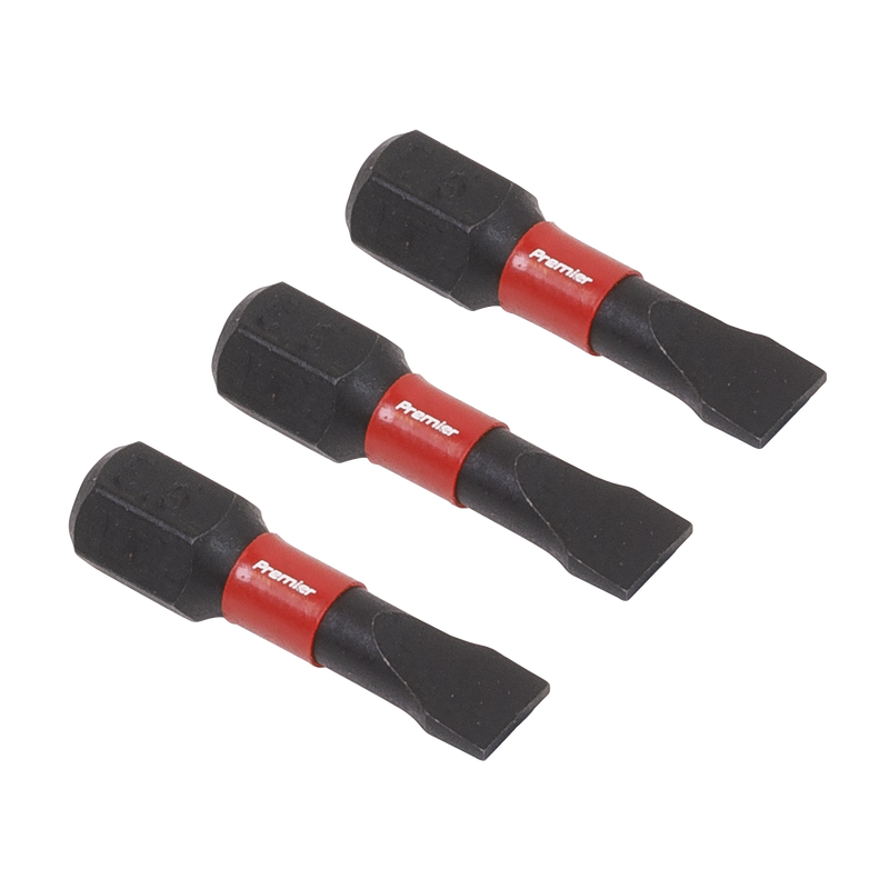 Sealey Premier Slotted Impact Power Tool Bits 25mm 3 Piece