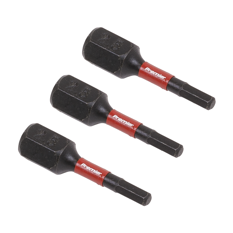 Sealey Premier Hex Impact Power Tool Bits 2.5x25mm 3 Piece Set