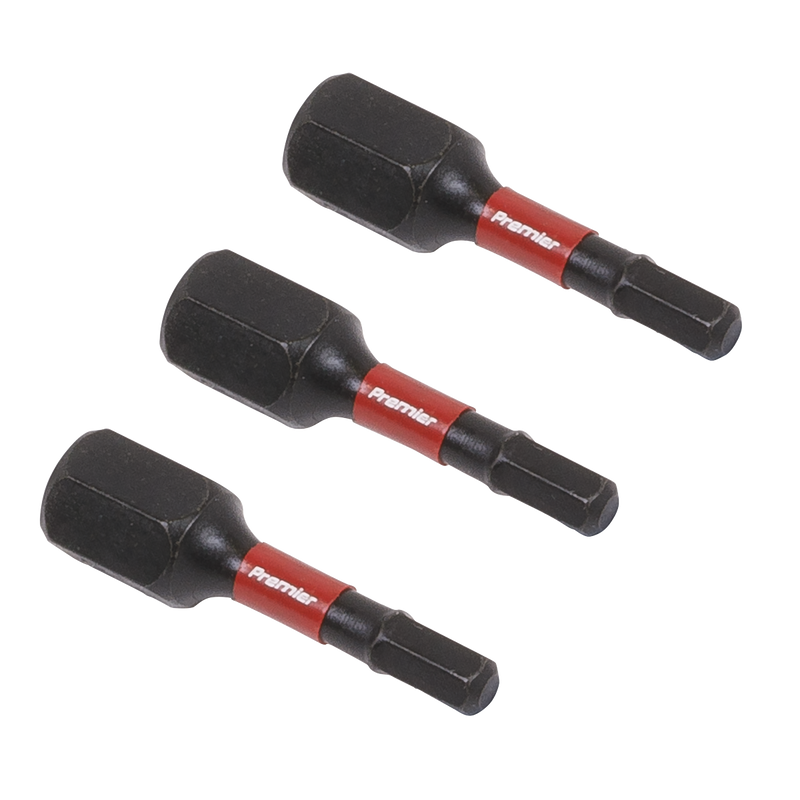 Sealey Premier Hex Impact Power Tool Bits 3 x 25mm