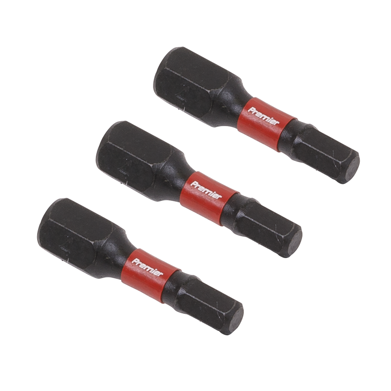 Sealey Premier Hex Impact Power Tool Bits 25mm 3 Piece