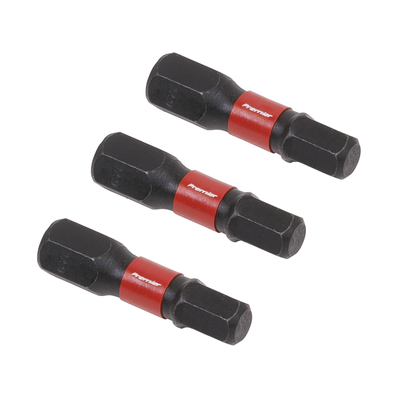 Sealey Premier Hex Impact Power Tool Bits 25mm 3-Piece Set