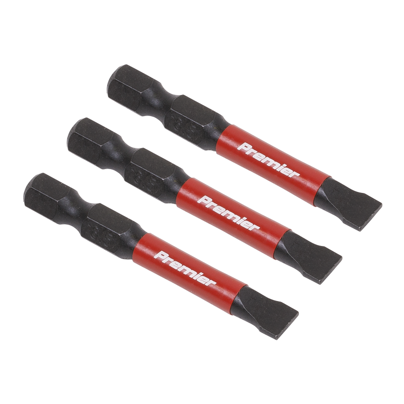 Sealey Premier Slotted Impact Power Tool Bits 6.5 x 25mm 3 Piece