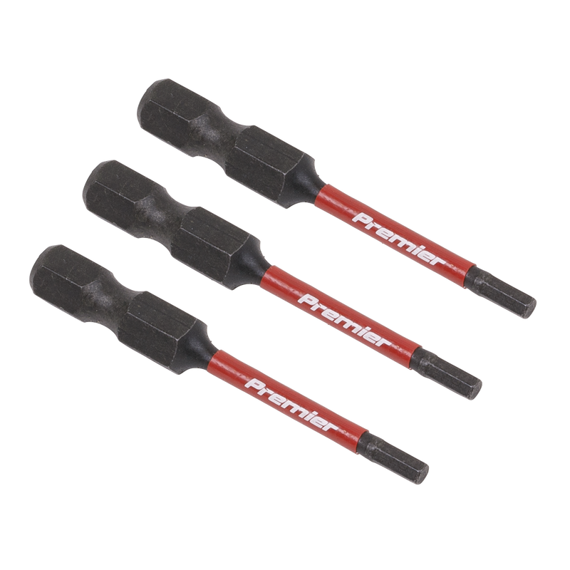 Sealey Premier Hex Impact Power Tool Bits 2.5x25mm 3 Piece Set