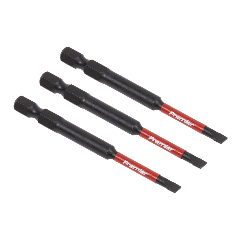 Sealey Premier Slotted Impact Power Tool Bits 25mm 3 Piece