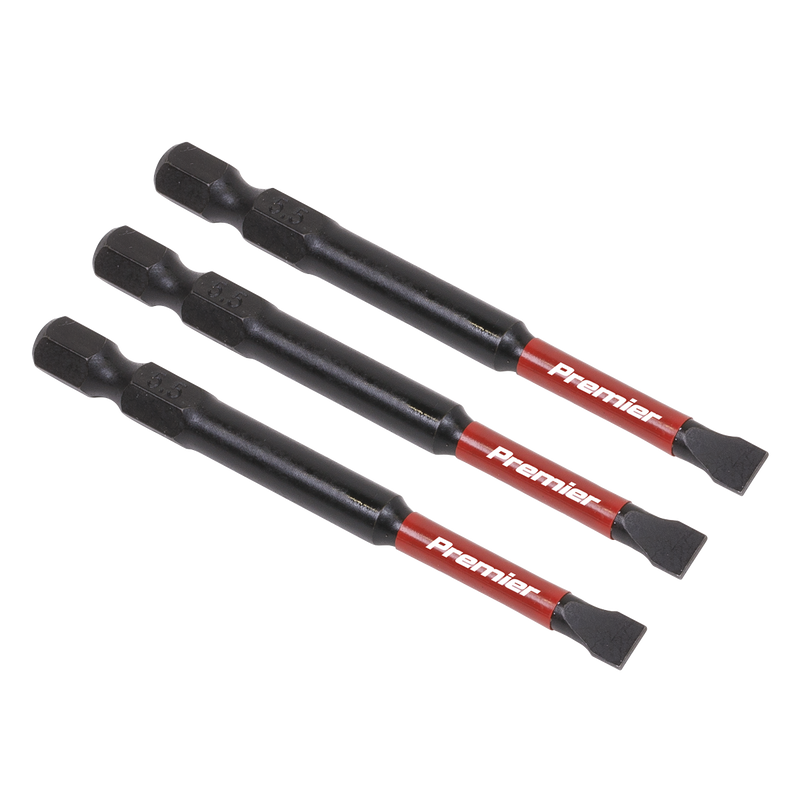 Sealey Premier Slotted Impact Power Tool Bits 25mm 3 Piece