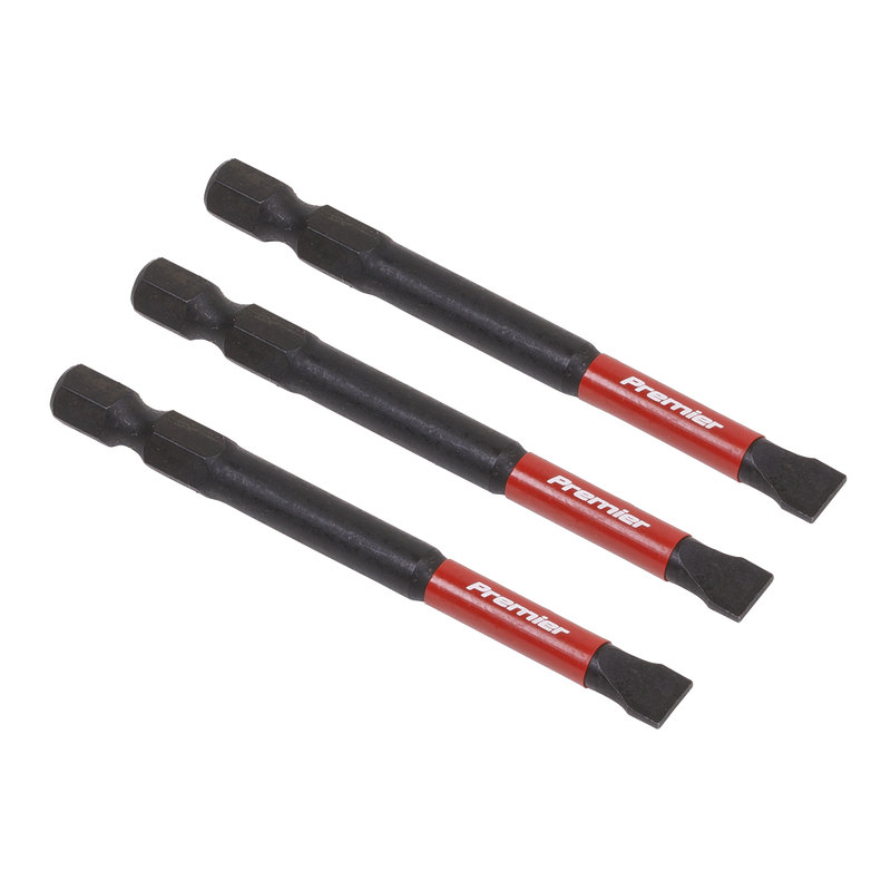 Sealey Premier Slotted Impact Power Tool Bits 6.5 x 25mm 3 Piece