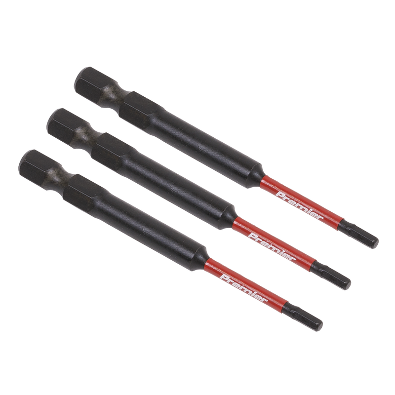 Sealey Premier Hex Impact Power Tool Bits 2.5x25mm 3 Piece Set