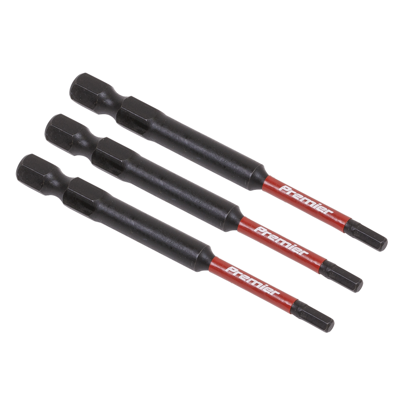 Sealey Premier Hex Impact Power Tool Bits 3 x 25mm