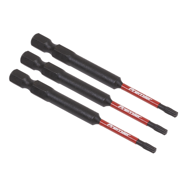 Sealey Premier TRX-Star Impact Bits Set T10 25mm 3 Pieces