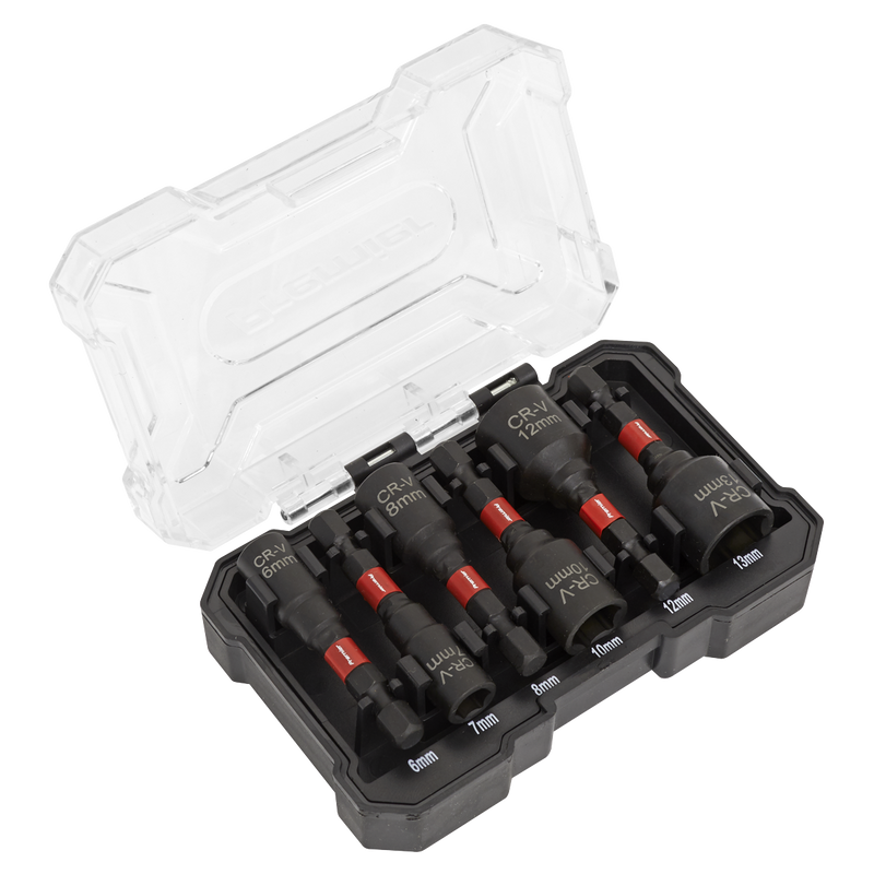 Sealey Premier Nut Driver Set 6 Piece 1/4" Hex Chrome Vanadium