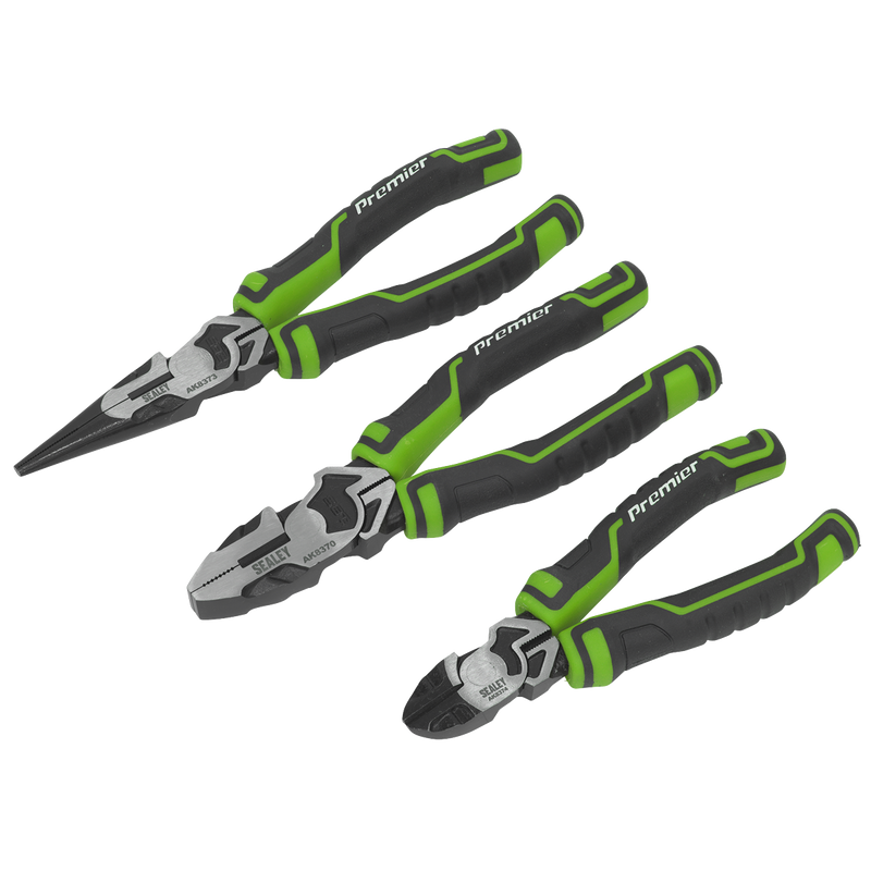 Sealey Premier High Leverage Pliers Set 3 Piece - 200mm Long Nose & More