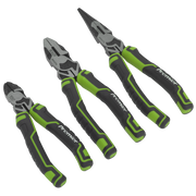 Sealey Premier High Leverage Pliers Set 3 Piece - 200mm Long Nose & More