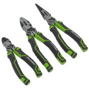 Sealey Premier High Leverage Pliers Set 3 Piece - 200mm Long Nose & More