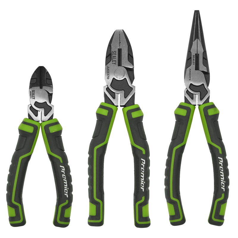 Sealey Premier High Leverage Pliers Set 3 Piece - 200mm Long Nose & More