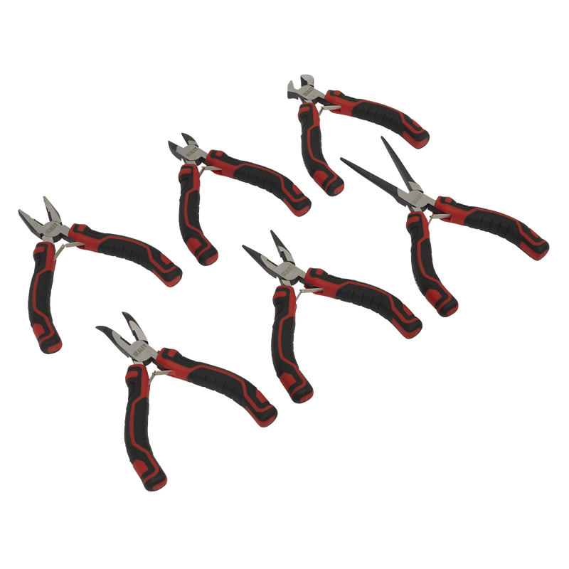 Sealey Premier 6 Piece Mini Pliers Set - Lengths 105-145mm