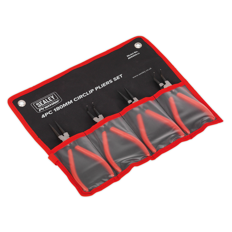 Sealey Premier Circlip Pliers Set 180mm 4 Piece