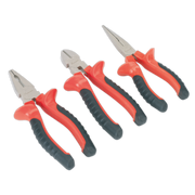 Sealey Premier Pliers Set 3 Piece - Long Nose, Combination & Side Cutters