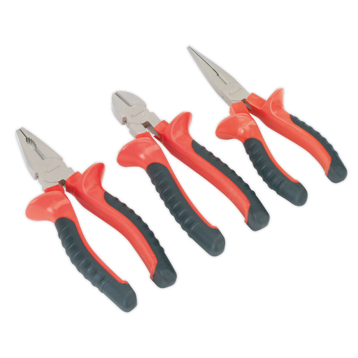 Sealey Premier Pliers Set 3 Piece - Long Nose, Combination & Side Cutters