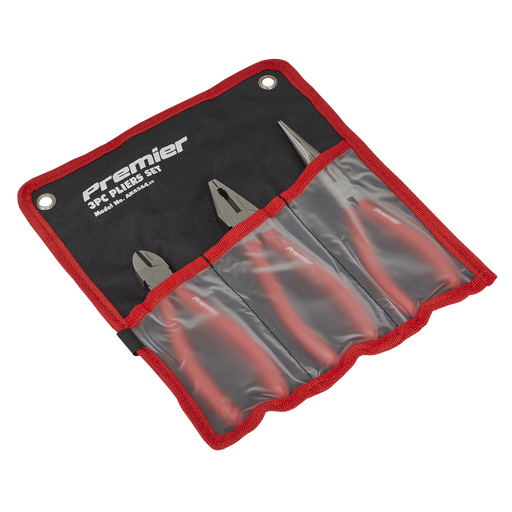 Sealey Premier Pliers Set 3 Piece - Combination, Long Nose & Side Cutters