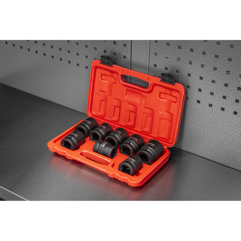 Sealey Premier Impact Socket Set 1"Sq Drive 8 Piece - Chrome Molybdenum