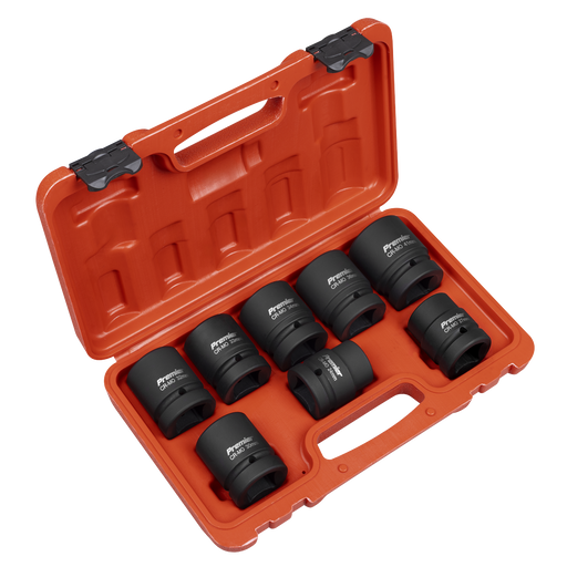 Sealey Premier Impact Socket Set 1"Sq Drive 8 Piece - Chrome Molybdenum