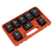 Sealey Premier Impact Socket Set 1"Sq Drive 8 Piece - Chrome Molybdenum