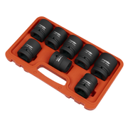 Sealey Premier Impact Socket Set 1"Sq Drive 8 Piece - Chrome Molybdenum