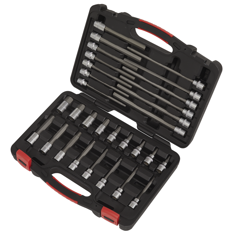 Sealey Premier Platinum Hex Socket Bit Set 30 Piece 3/8" Drive