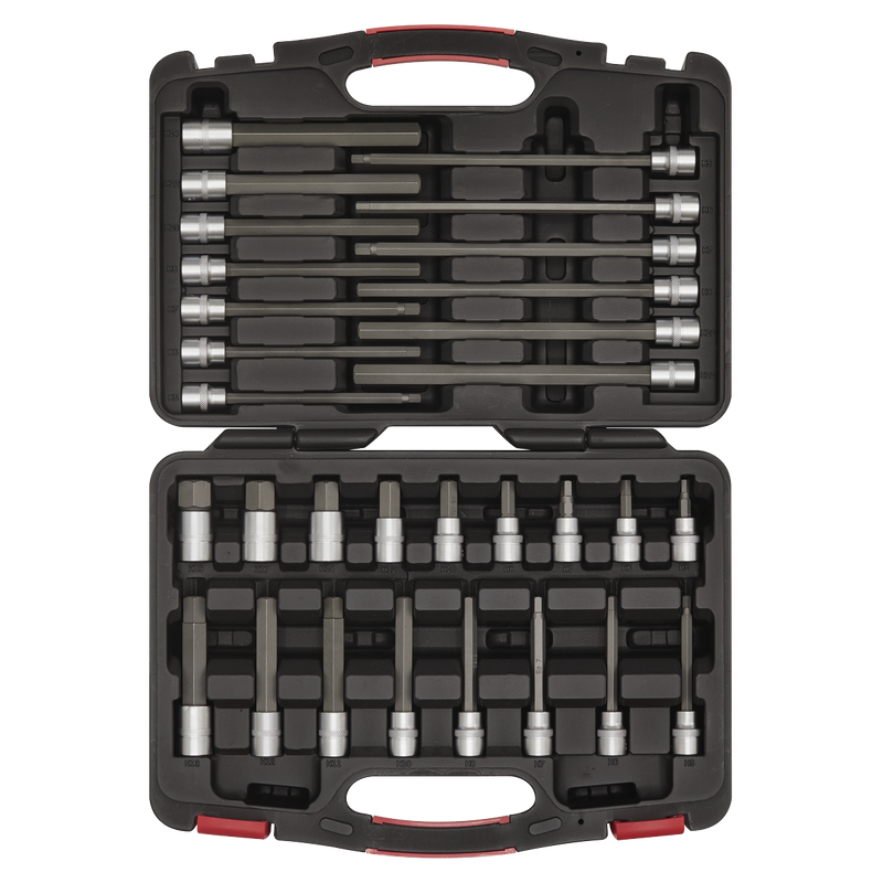Sealey Premier Platinum Hex Socket Bit Set 30 Piece 3/8" Drive