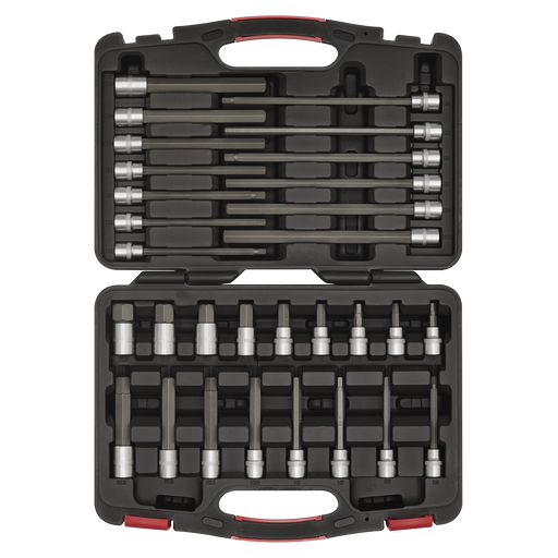 Sealey Premier Platinum Hex Socket Bit Set 30 Piece 3/8" Drive